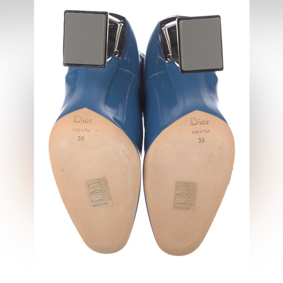 CHRISTIAN DIOR PATENT LEATHER BLUE BOOTS WITH CRYSTALS 39 9 - Picture 5 of 5